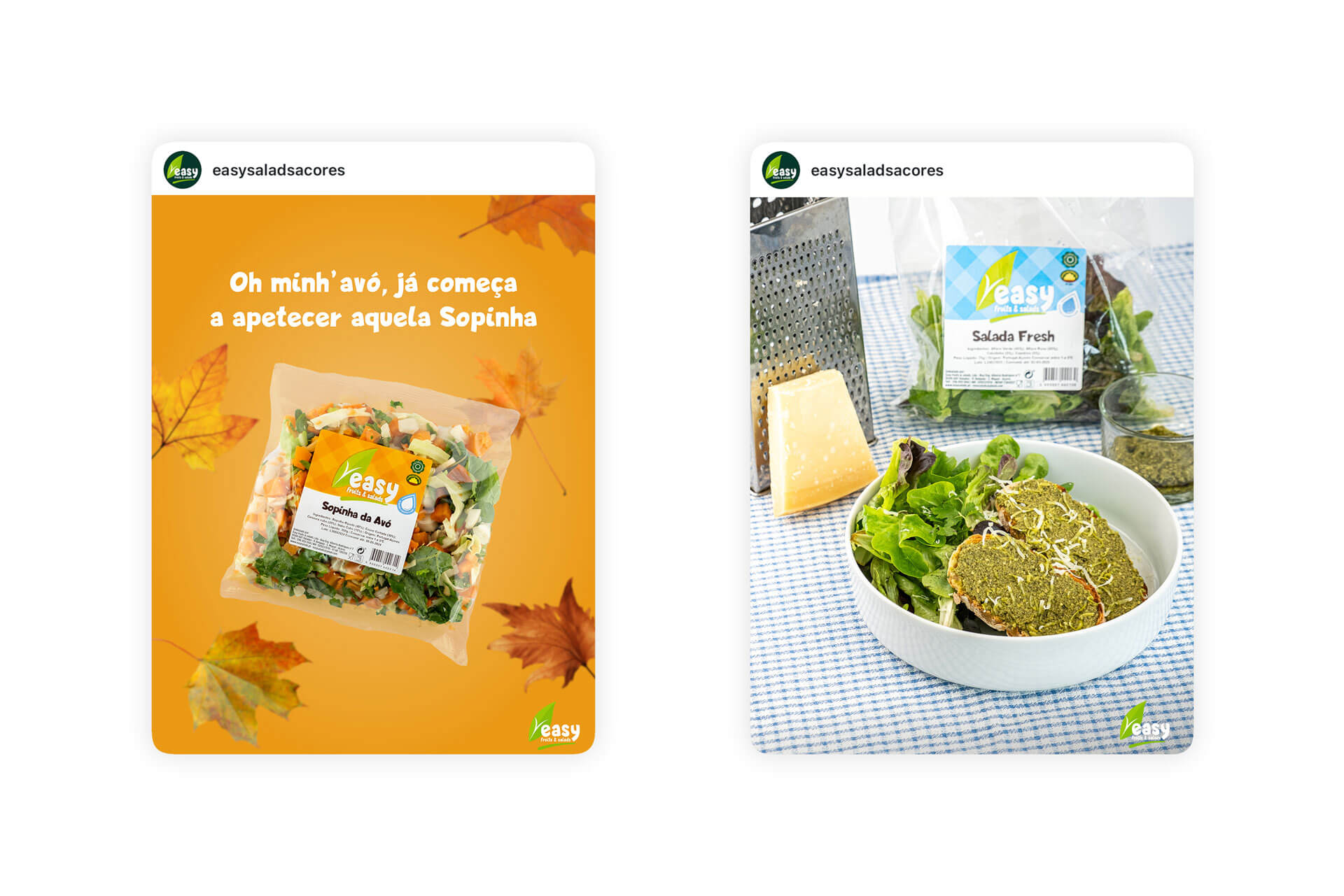 Publicação criativa da Easy Salads - design gráfico